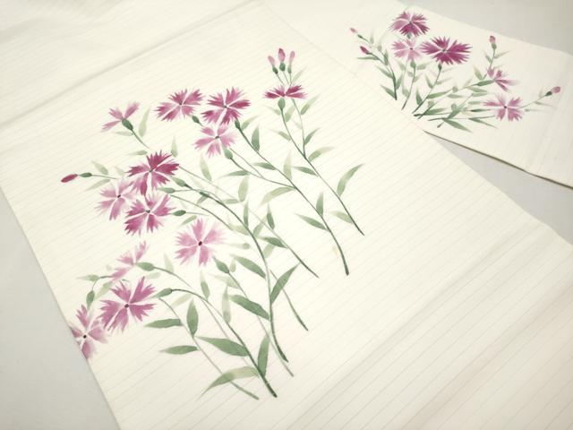 平和屋着物*夏物 九寸名古屋帯 手描き 撫子 CABL1417tx