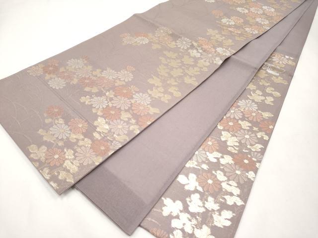 平和屋着物*夏物 六通柄袋帯 枝菊文 金糸 正絹 逸品 CABL1421tx