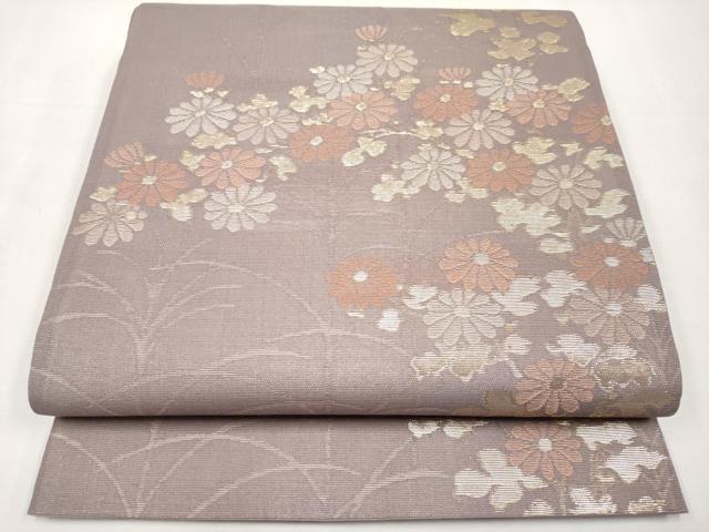 平和屋着物*夏物 六通柄袋帯 枝菊文 金糸 正絹 逸品 CABL1421tx