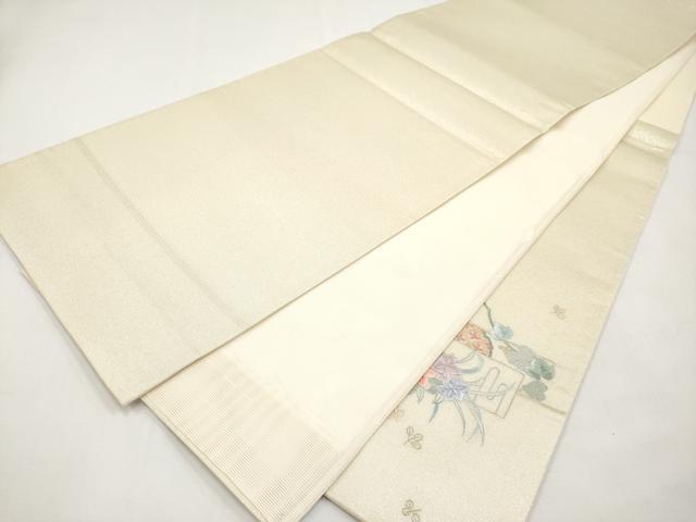 平和屋着物*夏物 中国三大刺繍 相良刺繍 総刺繍 太鼓柄袋帯 短冊花文 正絹 逸品 CABL1426tx