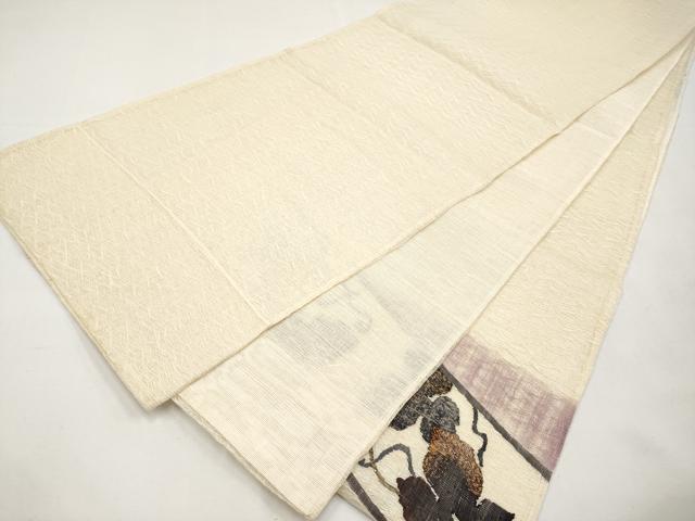 平和屋着物*夏物 太鼓柄袋帯 すくい織 蔦の葉文 金糸 正絹 逸品 CABL1434tx