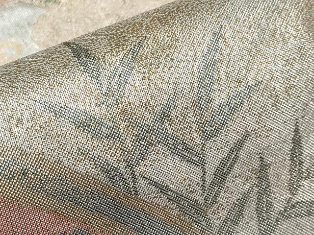 平和屋本店▼佐賀錦 六通柄袋帯 秋草立浪文 本金箔 正絹 逸品 CABL1443tx