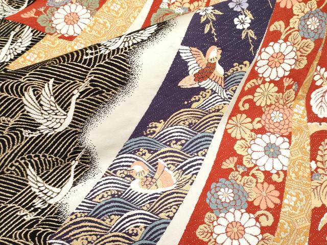 平和屋本店▼六通柄袋帯 唐織 几帳流水紋 本金箔 正絹 逸品 CABL1458tx