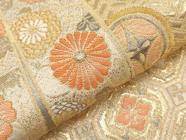 平和屋本店▼六通柄袋帯 慶長小袖几帳文 本金二重箔 正絹 逸品 CABL1479tx