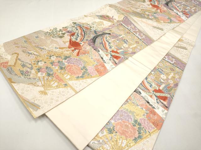 平和屋本店▼六通柄袋帯 唐織 姫几帳の調 本金箔 正絹 逸品 CABL1491tx