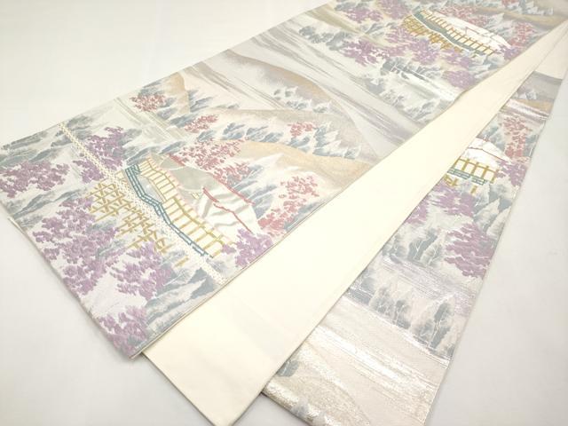 平和屋本店▼六通柄袋帯 清水寺 本金二重箔 正絹 逸品 CABL1510tx