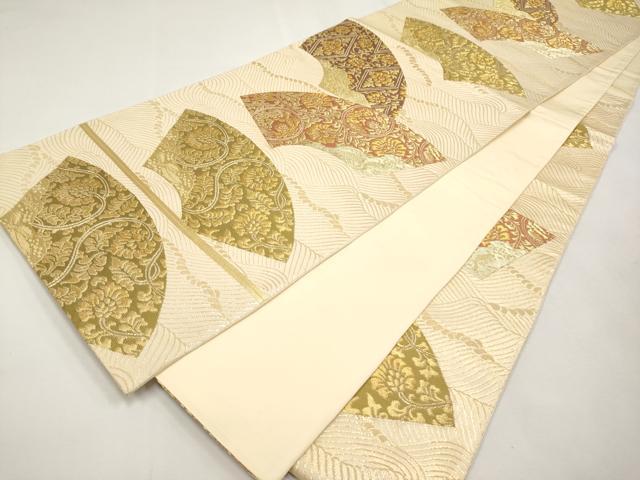 平和屋本店▼六通柄袋帯 地紙更紗唐草文 本金箔 正絹 逸品 CABL1512tx