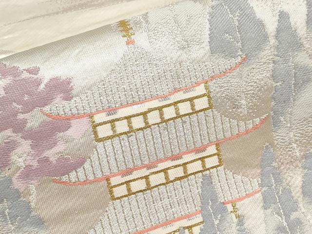 平和屋本店▼六通柄袋帯 高山寺 本金二重箔 正絹 逸品 CABL1581tx