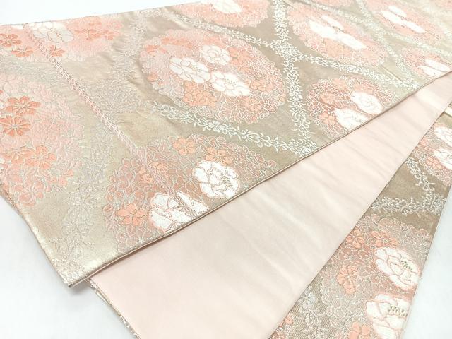 平和屋着物◎六通柄袋帯 唐織 蜀江花文 金銀糸 正絹 逸品 CABL1603nb