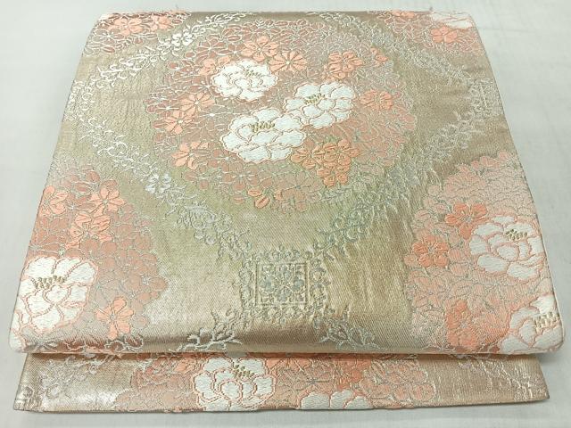平和屋着物◎六通柄袋帯 唐織 蜀江花文 金銀糸 正絹 逸品 CABL1603nb