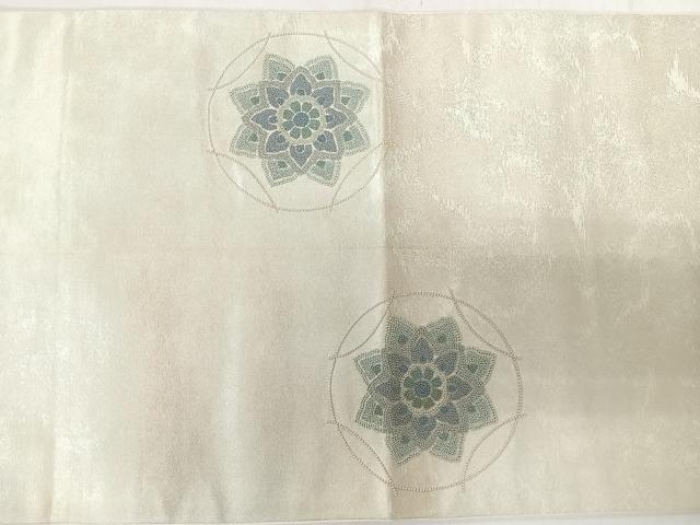 平和屋着物◎中国三大刺繍 総相良刺繍 太鼓柄袋帯 花唐草丸文 正絹 逸品 CABL1629nb