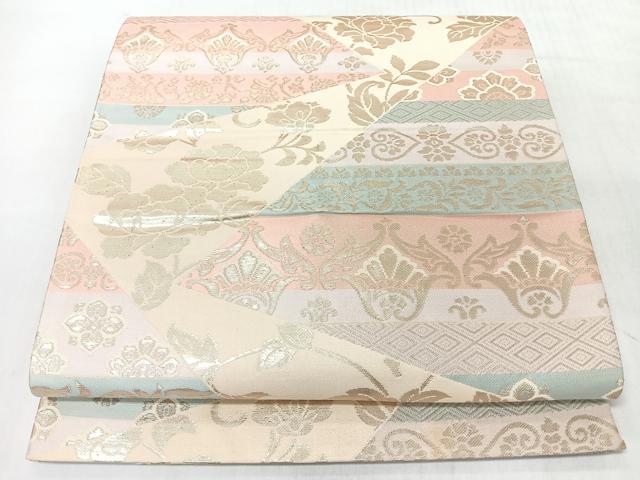 平和屋着物◎六通柄袋帯 更紗花唐草文 金糸 正絹 逸品 CABL1647nb