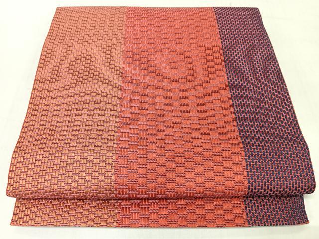 平和屋着物◎本場筑前博多織 八寸名古屋帯 幾何学文 正絹 逸品 CABL1652nb