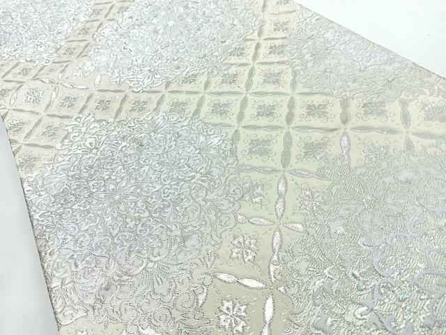 平和屋着物◎六通柄袋帯 正倉院花文 銀糸 やまとオリジナル 正絹 逸品 CABL1695nb