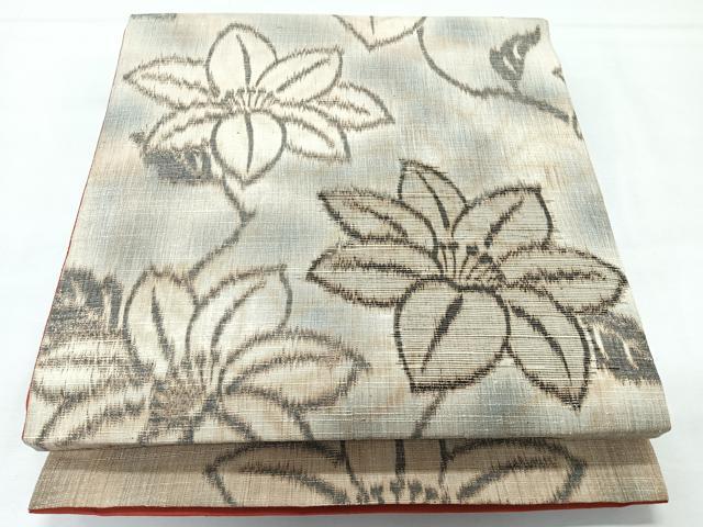 平和屋着物◎全通柄 京袋帯 紬地 舞花文 正絹 逸品 未使用 CABL1705nb