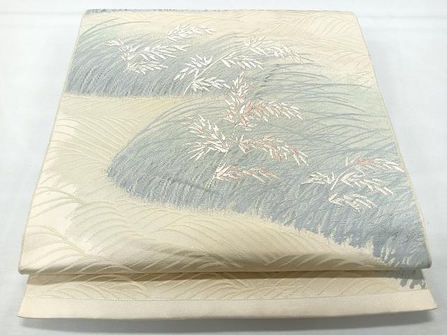 平和屋着物◎八寸名古屋帯 唐織 流水笹竹文 正絹 逸品 CABL1706nb