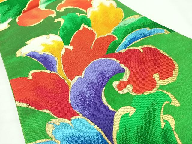 平和屋着物◎六通柄袋帯 舞花文 金銀糸 正絹 逸品 CABL1730nb