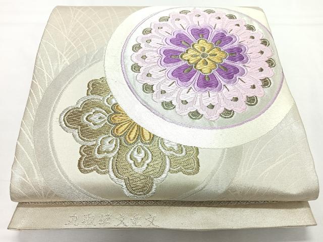 平和屋着物◎六通柄袋帯 唐織 丸取華文重文 金銀糸 正絹 逸品 CABL1771nb