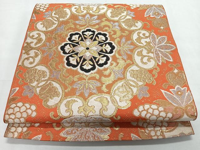 平和屋着物◎六通柄袋帯 正倉院花唐草文 金銀糸 正絹 逸品 CABL1781nb