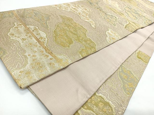 平和屋着物◎六通柄袋帯 抽象文 金糸 正絹 逸品 CABL1810nb