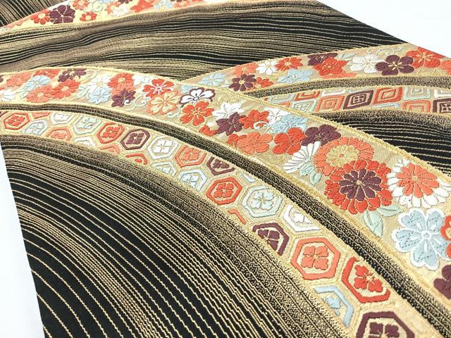 平和屋着物◎六通柄袋帯 唐織 吉祥花唐草文 金糸 正絹 逸品 CABL1823nb