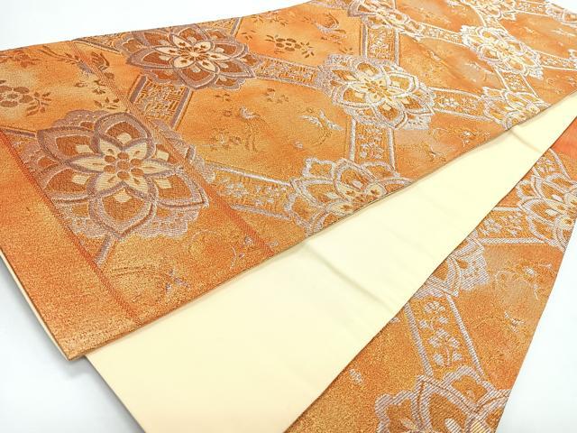 平和屋着物◎六通柄袋帯 更紗花文 金銀糸 正絹 逸品 CABL1827nb
