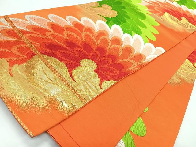 平和屋着物◎西陣 六通柄袋帯 唐織 舞花文 金糸 正絹 逸品 CABL1833nb