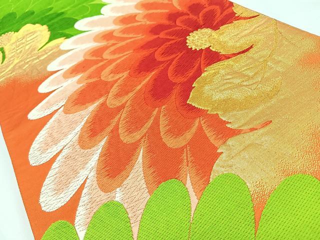 平和屋着物◎西陣 六通柄袋帯 唐織 舞花文 金糸 正絹 逸品 CABL1833nb