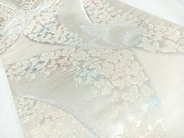 平和屋着物◎六通柄袋帯 舞蝶文 銀糸 正絹 逸品 CABL1859nb