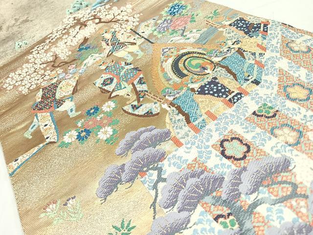 平和屋着物◎六通柄袋帯 舞楽絵巻 金銀糸 正絹 逸品 CABL1882nb