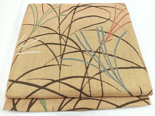 平和屋着物◎六通柄袋帯 枝葉文 正絹 逸品 CABL1884nb