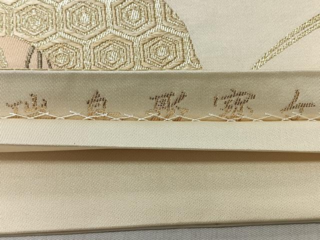 平和屋着物◎六通柄袋帯 唐織 瑞鳥裂賓文 金糸 正絹 逸品 CABL1887nb
