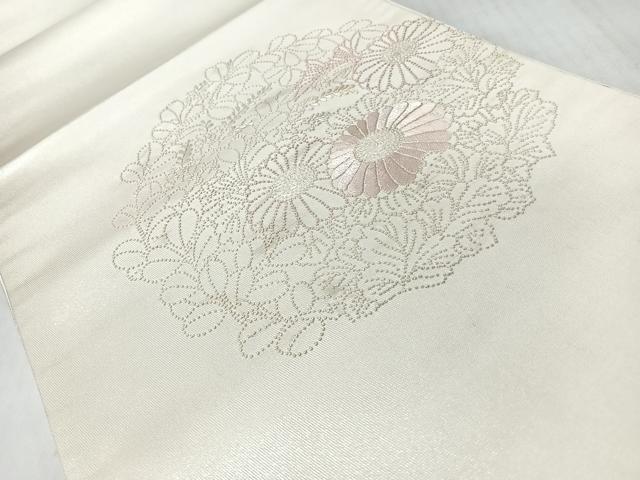 平和屋着物◎中国三大刺繍 相良刺繍 総刺繍 太鼓柄袋帯 草花文 正絹 逸品 CABL1898nb
