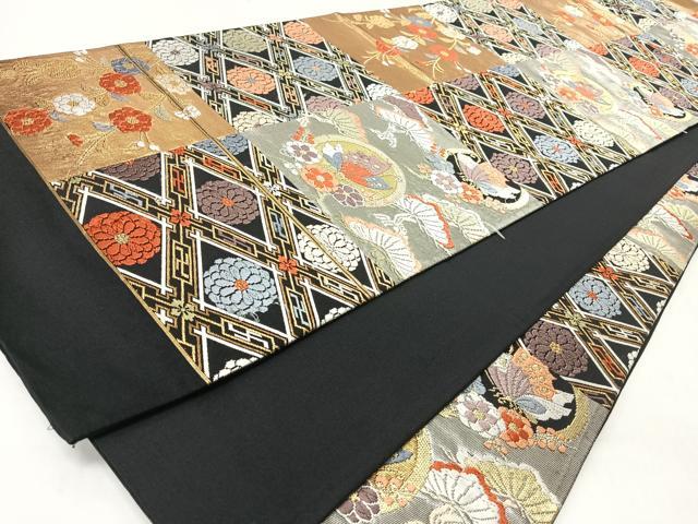 平和屋着物◎六通柄袋帯 唐織 花蝶文 金銀糸 正絹 逸品 CABL1900nb