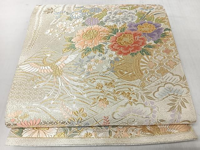 平和屋着物◎西陣 野々村織物謹製 六通柄袋帯 唐織 花車流水鳳凰文 金銀糸 正絹 逸品 CABL1929nb