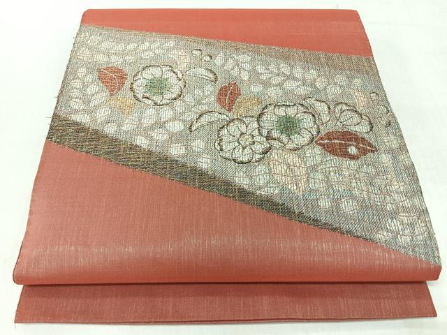 平和屋着物◎太鼓柄袋帯 ベールすくい綴 辻が花 金糸 正絹 逸品 CABL1931nb