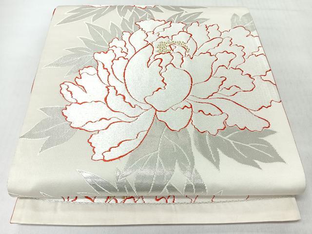 平和屋着物◎六通柄袋帯 唐織 牡丹 金銀糸 正絹 逸品 CABL1943nb