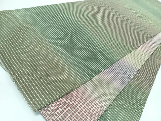 平和屋着物◎全通柄袋帯 霞文 金糸 正絹 逸品 CABL1955nb