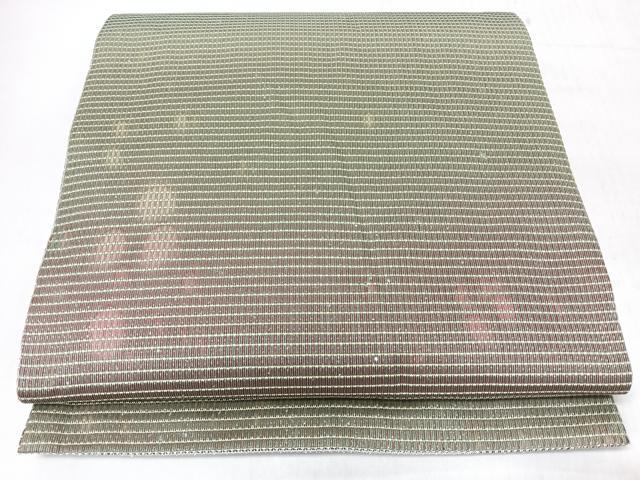 平和屋着物◎全通柄袋帯 霞文 金糸 正絹 逸品 CABL1955nb