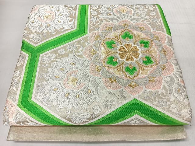 平和屋着物◎六通柄袋帯 唐織 更紗花文 金銀糸 正絹 逸品 CABL1961nb