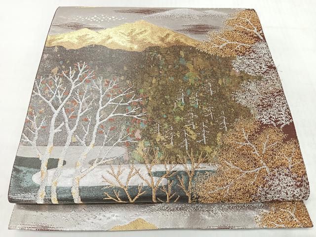 平和屋着物◎六通柄袋帯 爽映百景 金銀糸 正絹 逸品 CABL1963nb