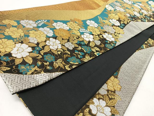 平和屋着物◎六通柄袋帯 花唐草文 金銀糸 正絹 逸品 CABL1967nb