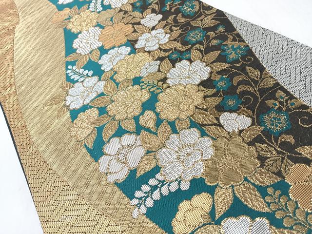 平和屋着物◎六通柄袋帯 花唐草文 金銀糸 正絹 逸品 CABL1967nb