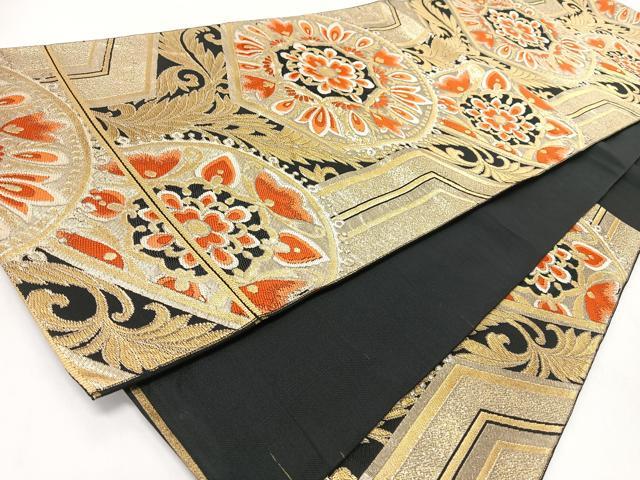 平和屋着物◎六通柄 京袋帯 更紗花唐草文 金糸 正絹 逸品 CABL1978nb