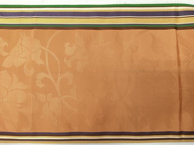 平和屋着物◎本場筑前博多織 八寸名古屋帯 花唐草文 正絹 逸品 CABL1980nb