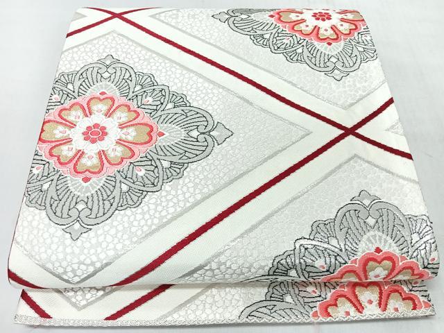 平和屋着物◎全通柄袋帯 唐織 更紗花文 金銀糸 正絹 逸品 CABL1982nb