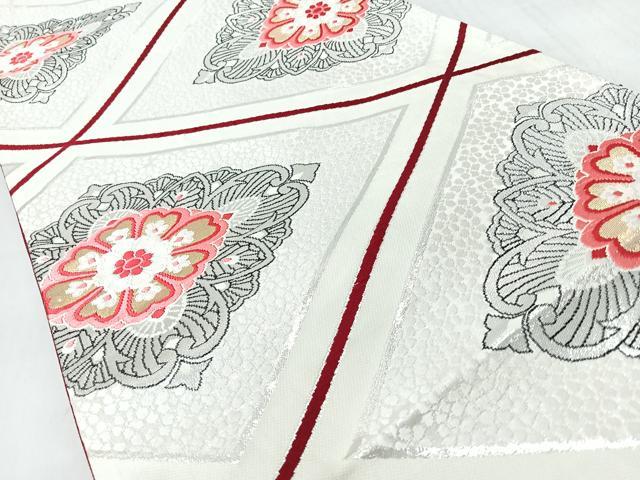 平和屋着物◎全通柄袋帯 唐織 更紗花文 金銀糸 正絹 逸品 CABL1982nb