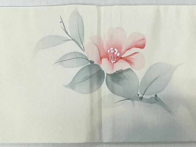 平和屋着物■九寸名古屋帯 作家物 手描き 草花文 正絹 逸品 CABL1984nb
