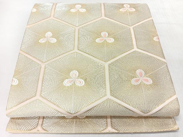 平和屋着物◎六通柄袋帯 唐織 亀甲松葉文 金銀糸 正絹 逸品 CABL1994nb