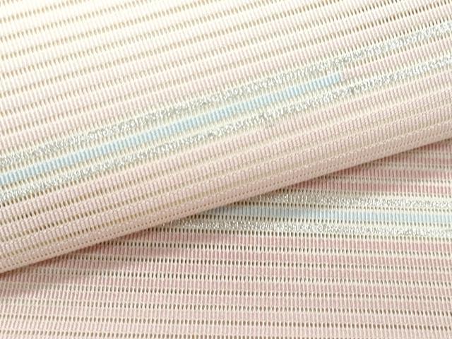 平和屋着物*夏物 八寸名古屋帯 絽綴れ 抽象文様 銀糸 正絹 逸品 CABL2002fb